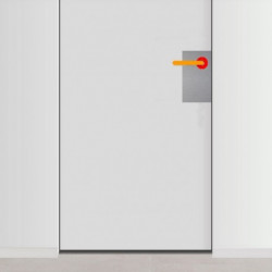 placa de empuje inox 15cm x 30cm con 3 agujeros para lado derecho de puerta