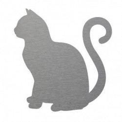 gato decorativo en inox