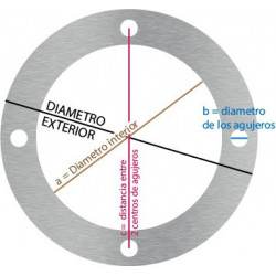  arandela 4 agujeros inox satinado